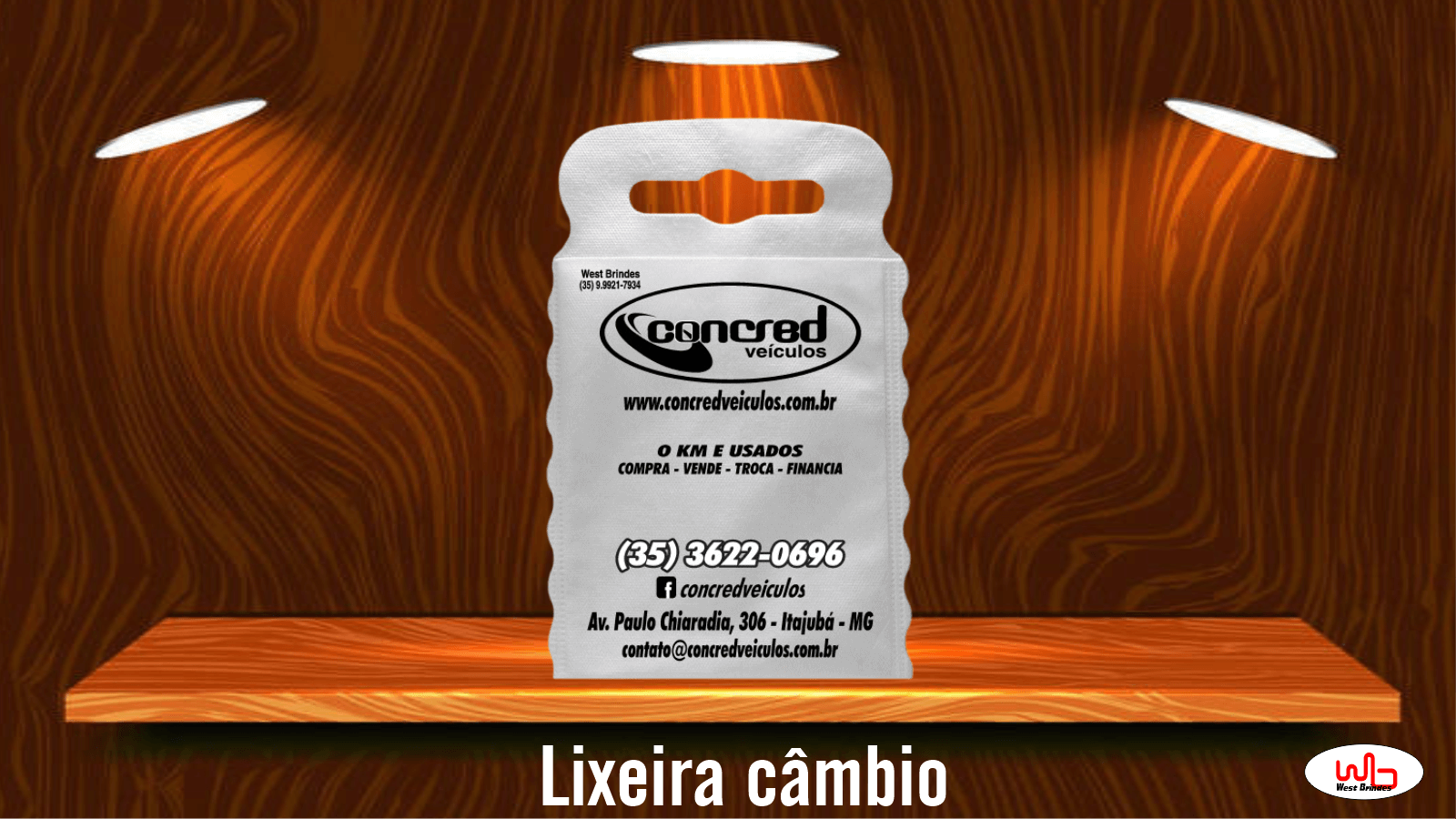 Lixeira para carro sacolinha de cambio